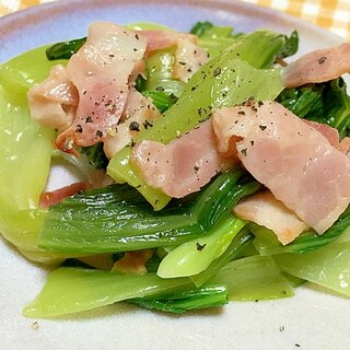 お弁当に☆レンジで青梗菜とベーコン蒸し